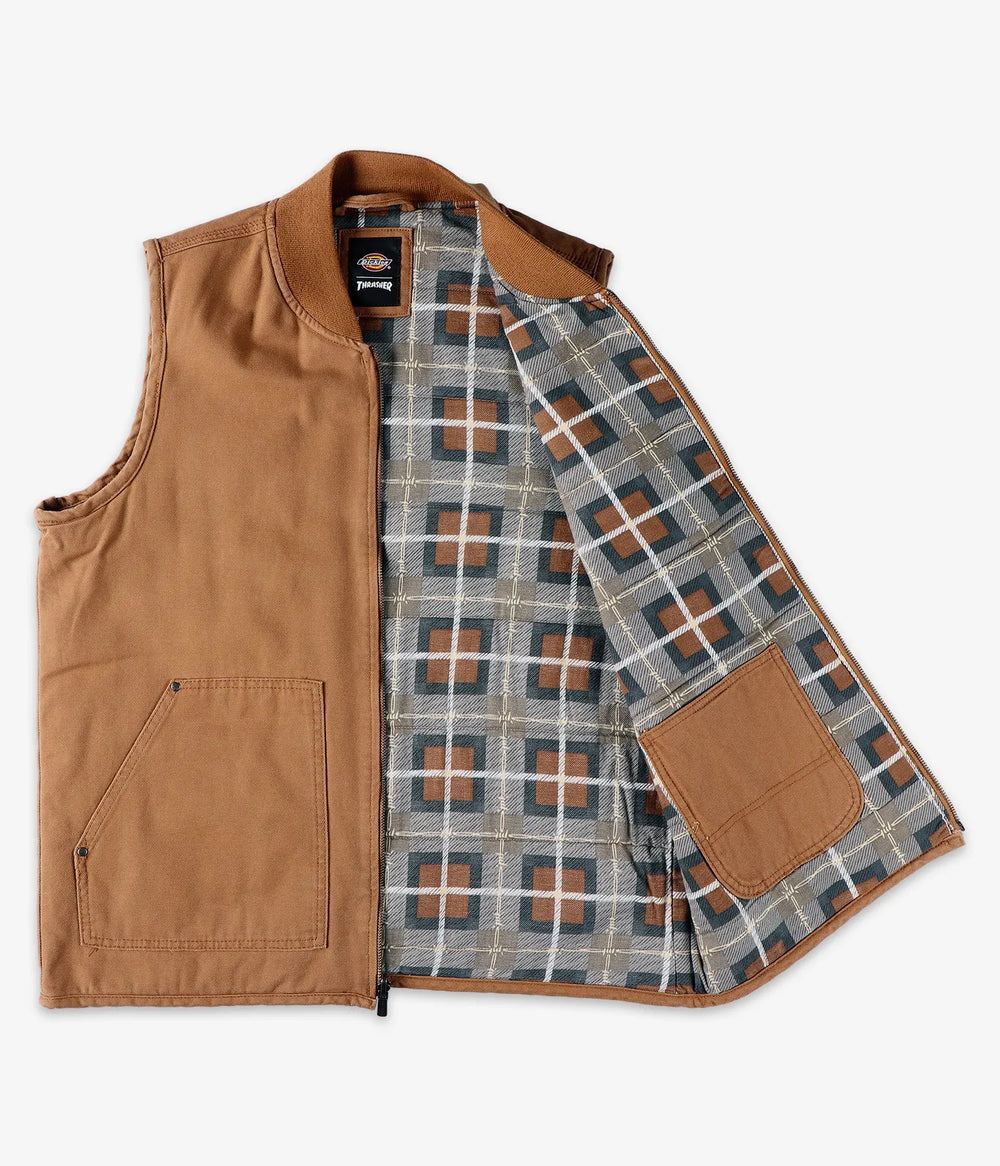 DICKIES X THRASHER VEST BROWN DUCK