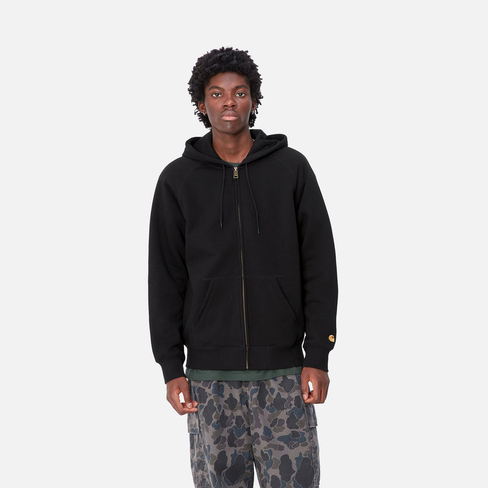 HOOD ZIP CARHARTT WIP CHASE BLACK/GOLD