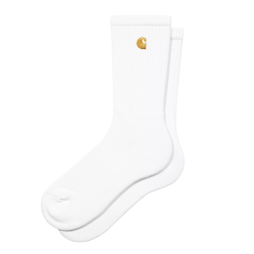 CARHARTT WIP CHASE WHITE/GOLD SOCKS