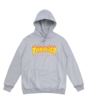 HOOD THRASHER FLAME LOGO GREY