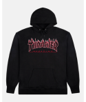 HOOD THRASHER FLAME LOGO BLACK/RED