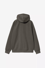 HOOD ZIP CARHARTT WIP CHASE SHUNGITE/GLD