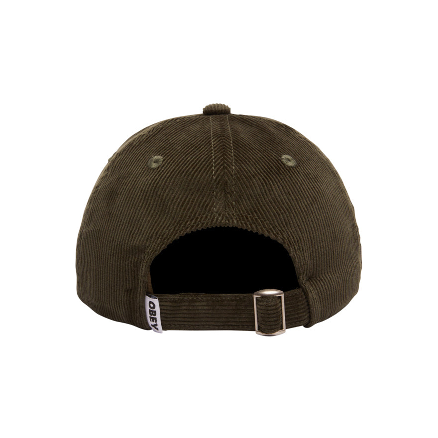 OBEY LOWERCASE CORD KOMBU GREEN CAP