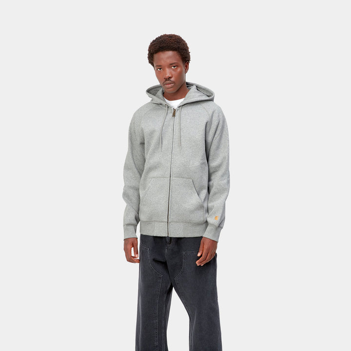 HOOD ZIP CARHARTT WIP CHASE GRAY HEATHER