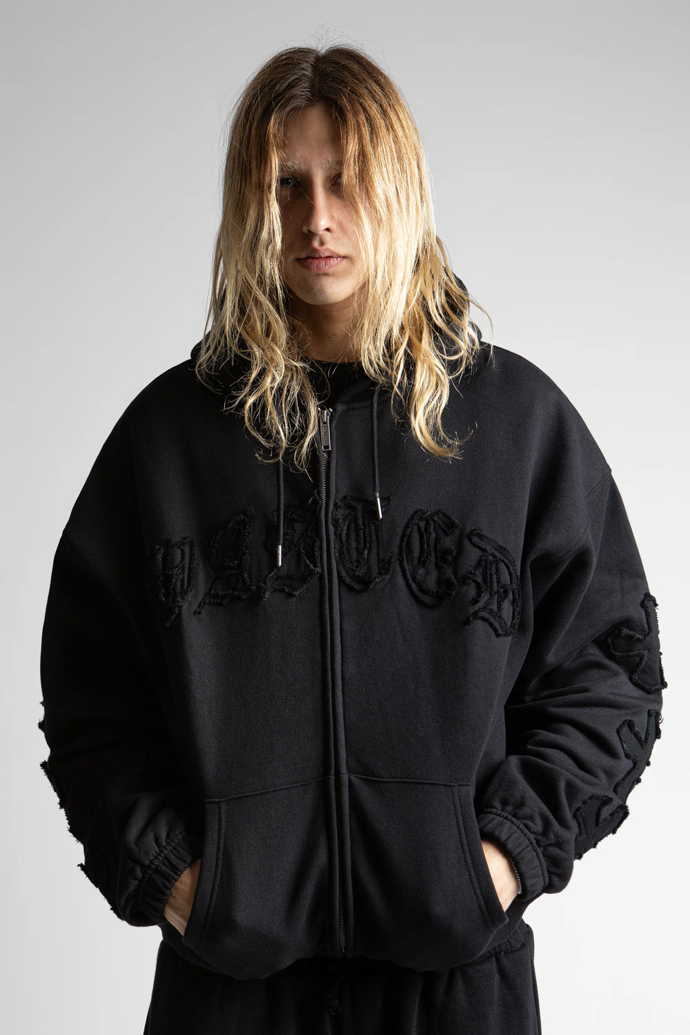 ZIP HOOD WASTED ORDO BLACK
