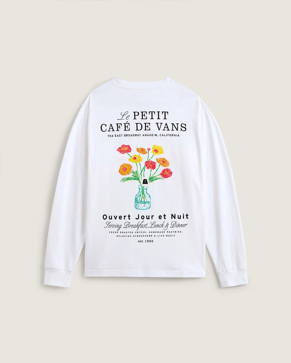 VANS CAFE VANS  L/S WHITE