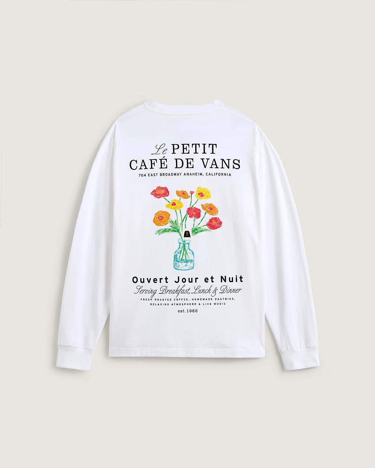 VANS CAFE VANS  L/S WHITE