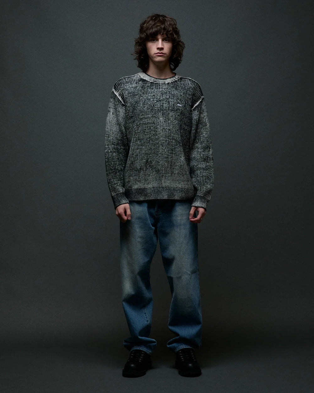 SWEATER OBEY SPRAY EFFECT DARK BLACK