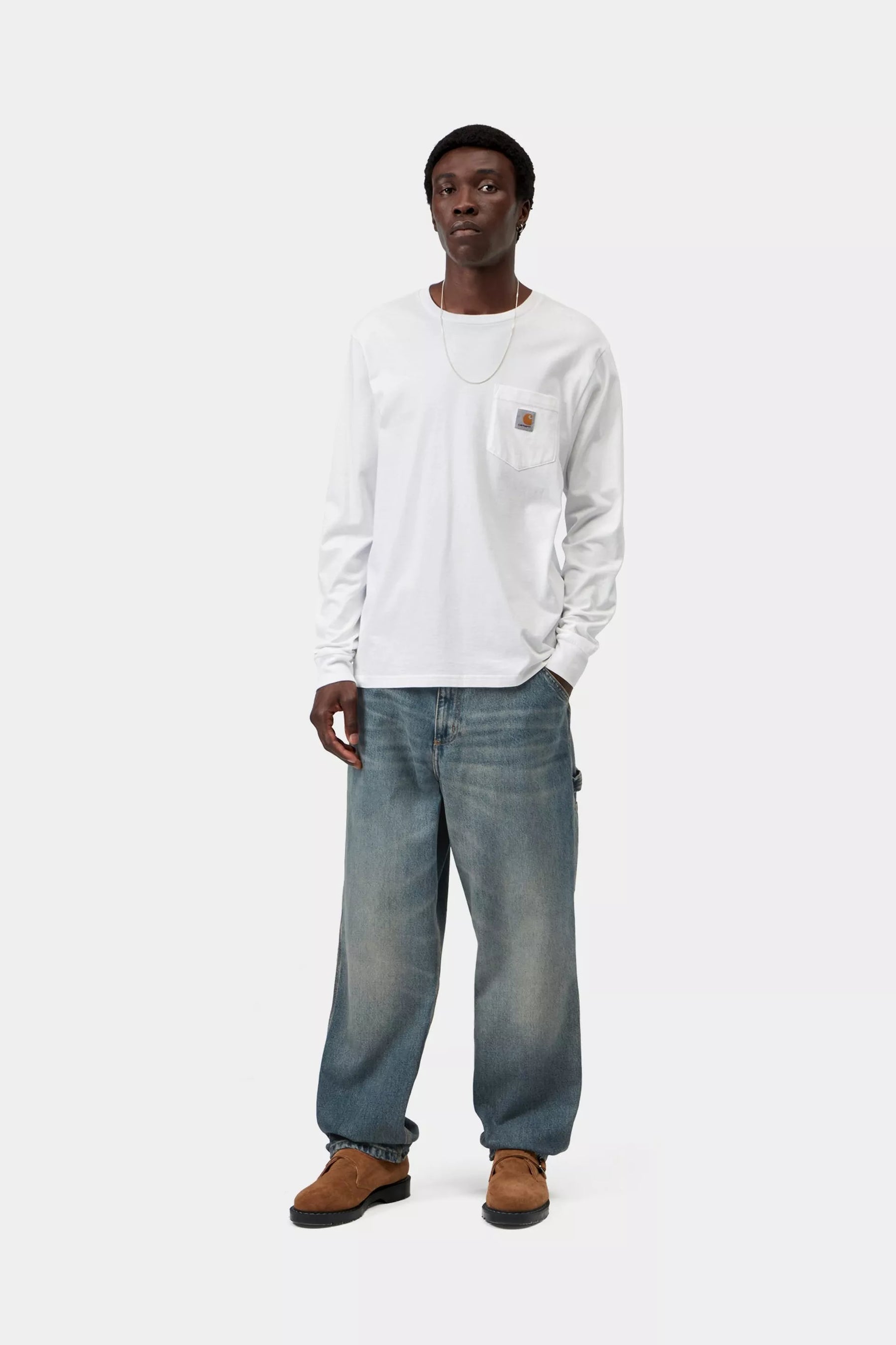 PANT CARHARTT WIP SINGLE KNEE BLUE WORN