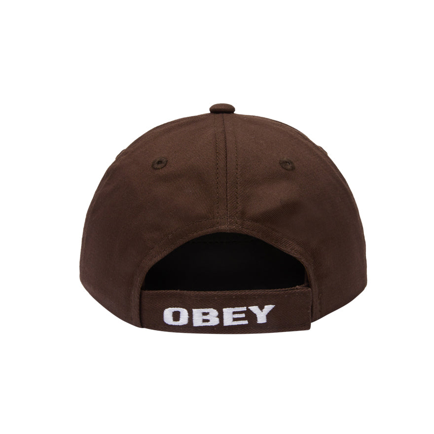 OBEY STAR 6P VELCRO DARK BROWN CAP