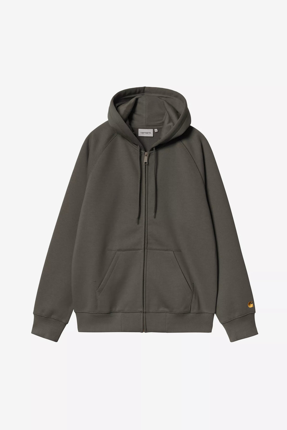HOOD ZIP CARHARTT WIP CHASE SHUNGITE/GLD