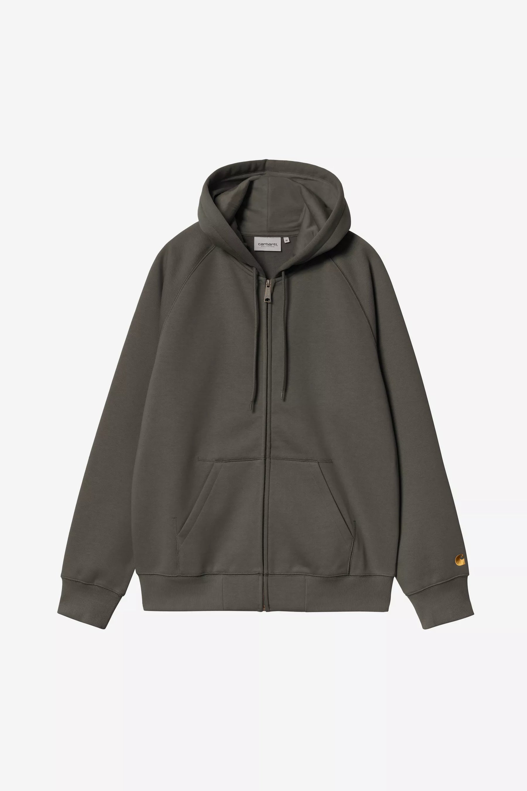HOOD ZIP CARHARTT WIP CHASE SHUNGITE/GLD