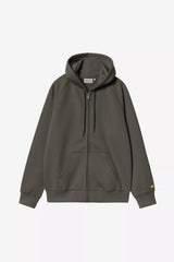 HOOD ZIP CARHARTT WIP CHASE SHUNGITE/GLD