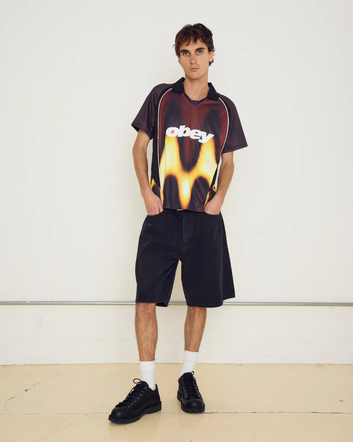 OBEY BLURRED SOCCER BURNT RED