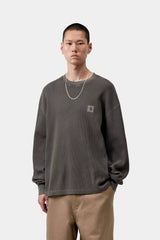 CTA CARHARTT WIP L/S VISTA WAFFLE BLACK