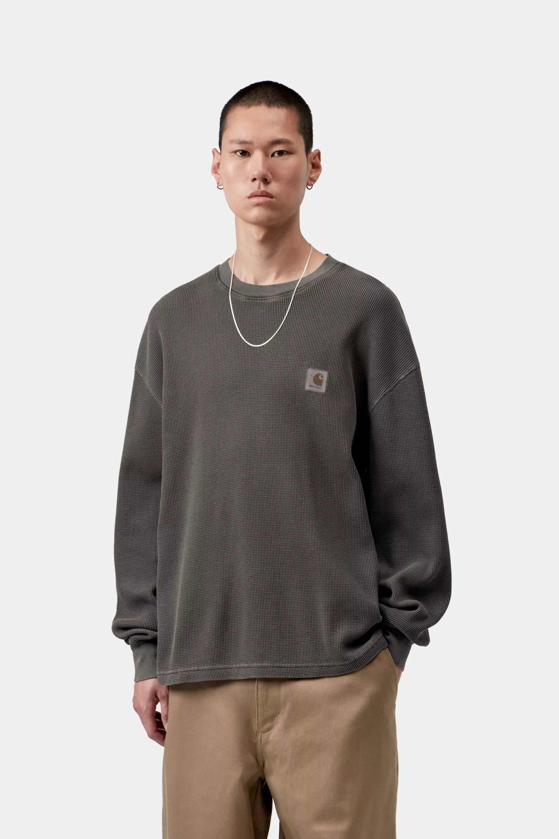 CTA CARHARTT WIP L/S VISTA WAFFLE BLACK