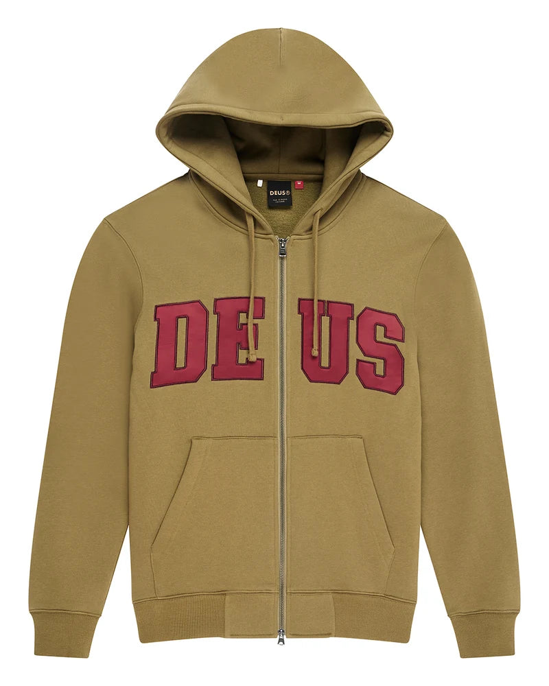 ZIP HOOD DEUS VICTORY LAP OLIVE GREEN