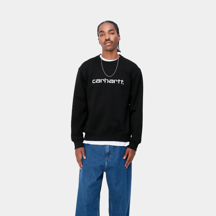 CREW CARHARTT WIP SWEAT BLACK/WHITE