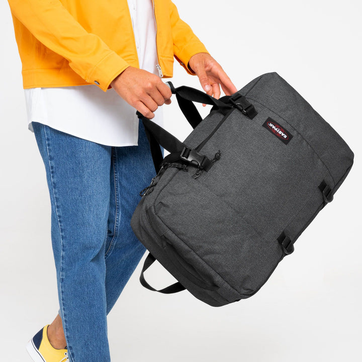 EASTPAK TRAVELPACK BLACK DENIM BACKPACK