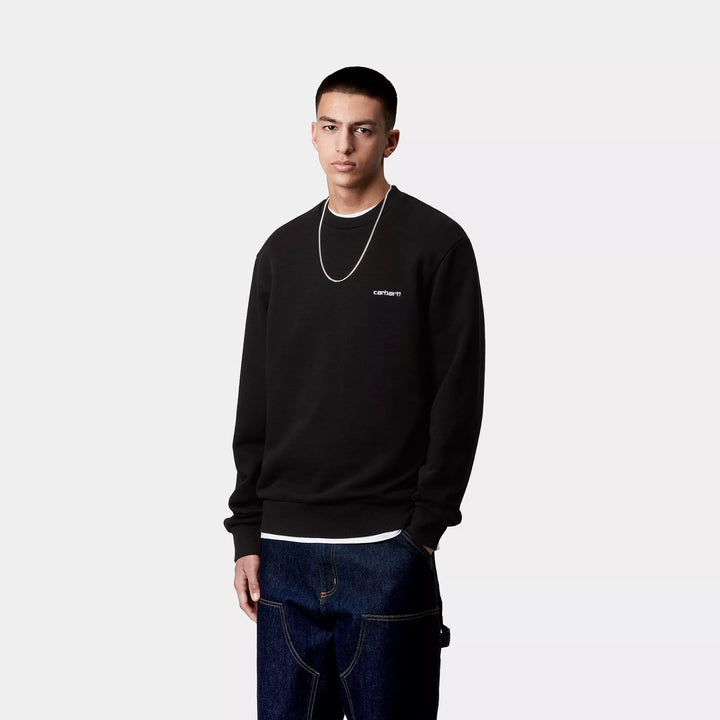 CREW CARHARTT WIP SCRIPT EMB BLACK
