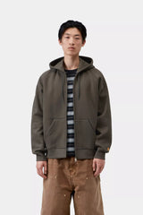 HOOD ZIP CARHARTT WIP CHASE SHUNGITE/GLD