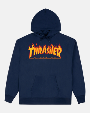 HOOD THRASHER FLAME LOGO NAVY