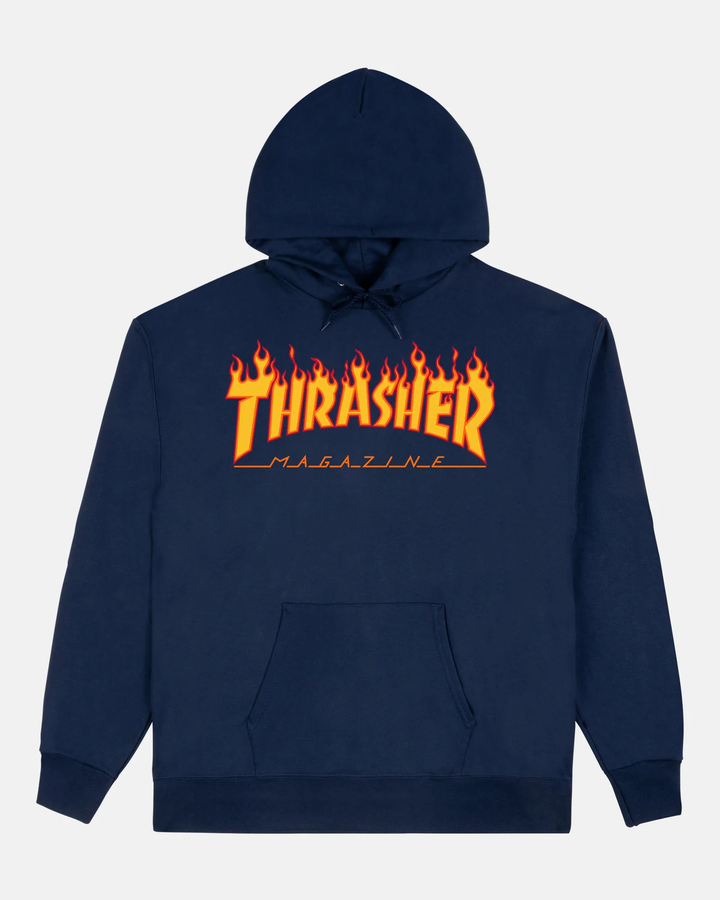 HOOD THRASHER FLAME LOGO NAVY