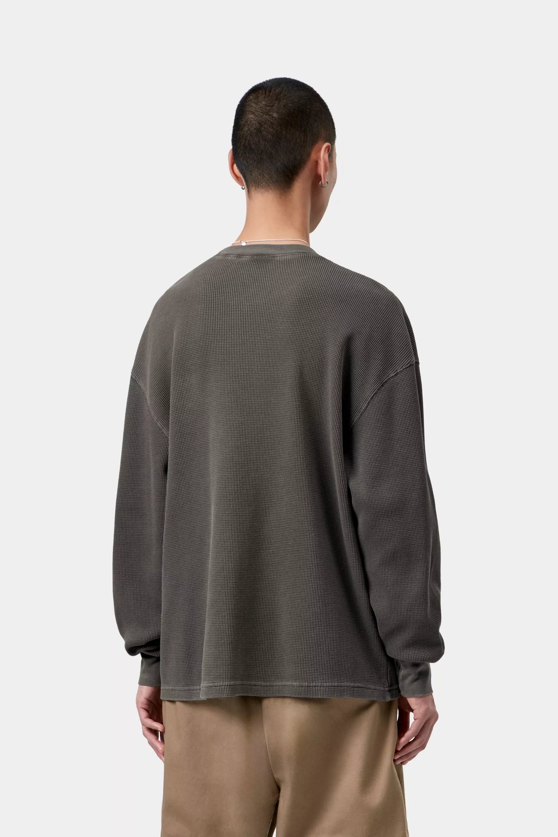 CTA CARHARTT WIP L/S VISTA WAFFLE BLACK