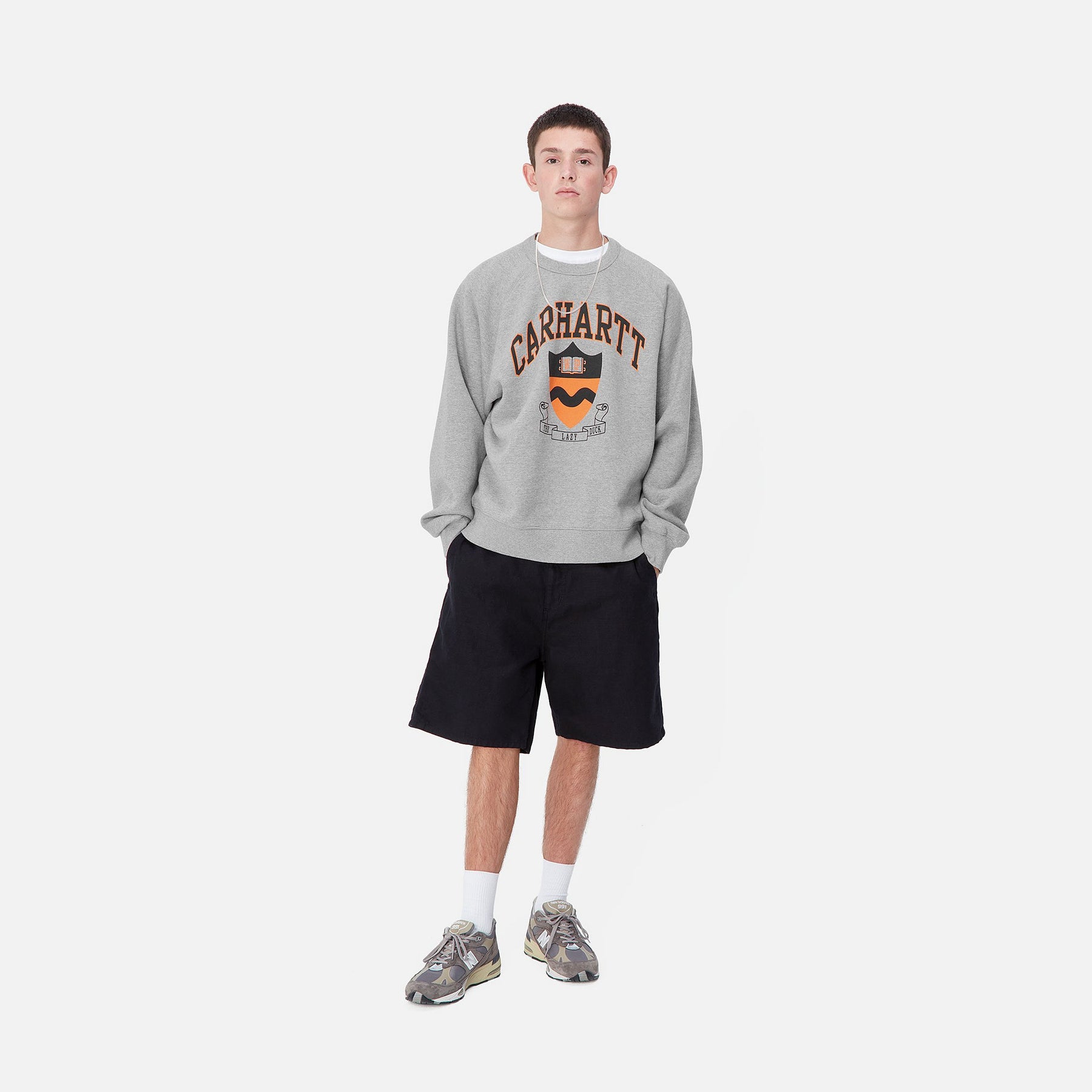 CREW CARHARTT WIP LAZY DUCK GREY HEATHER
