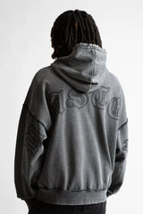 ZIP HOOD WASTED KINGDOM FADED BLACK