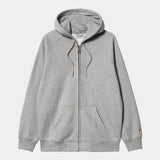 HOOD ZIP CARHARTT WIP CHASE GRAY HEATHER