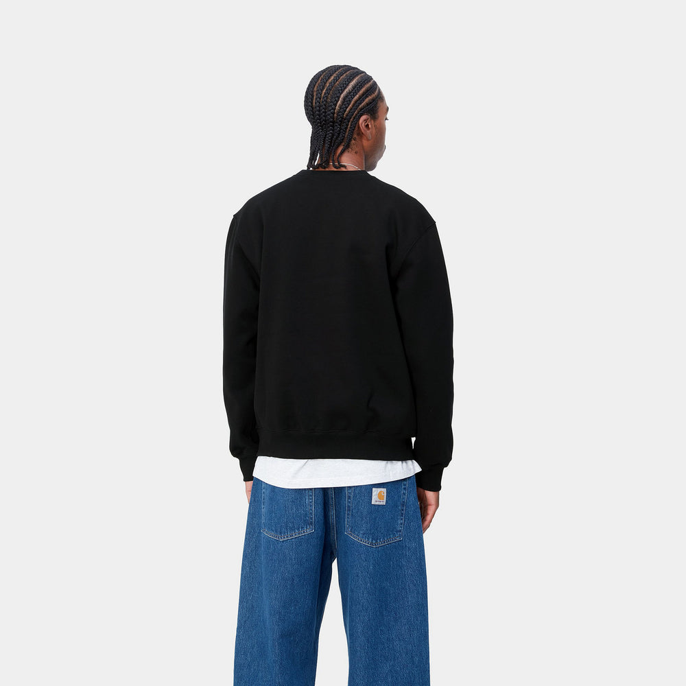 CREW CARHARTT WIP SWEAT BLACK/WHITE