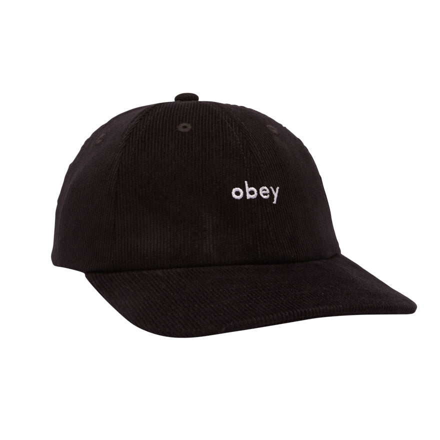 OBEY LOWERCASE CORD BLACK CAP