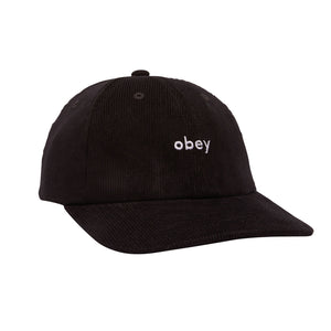 OBEY LOWERCASE CORD BLACK CAP