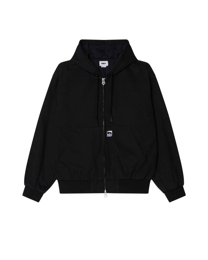 CHT OBEY GLEN ZIP UP BLACK FADED