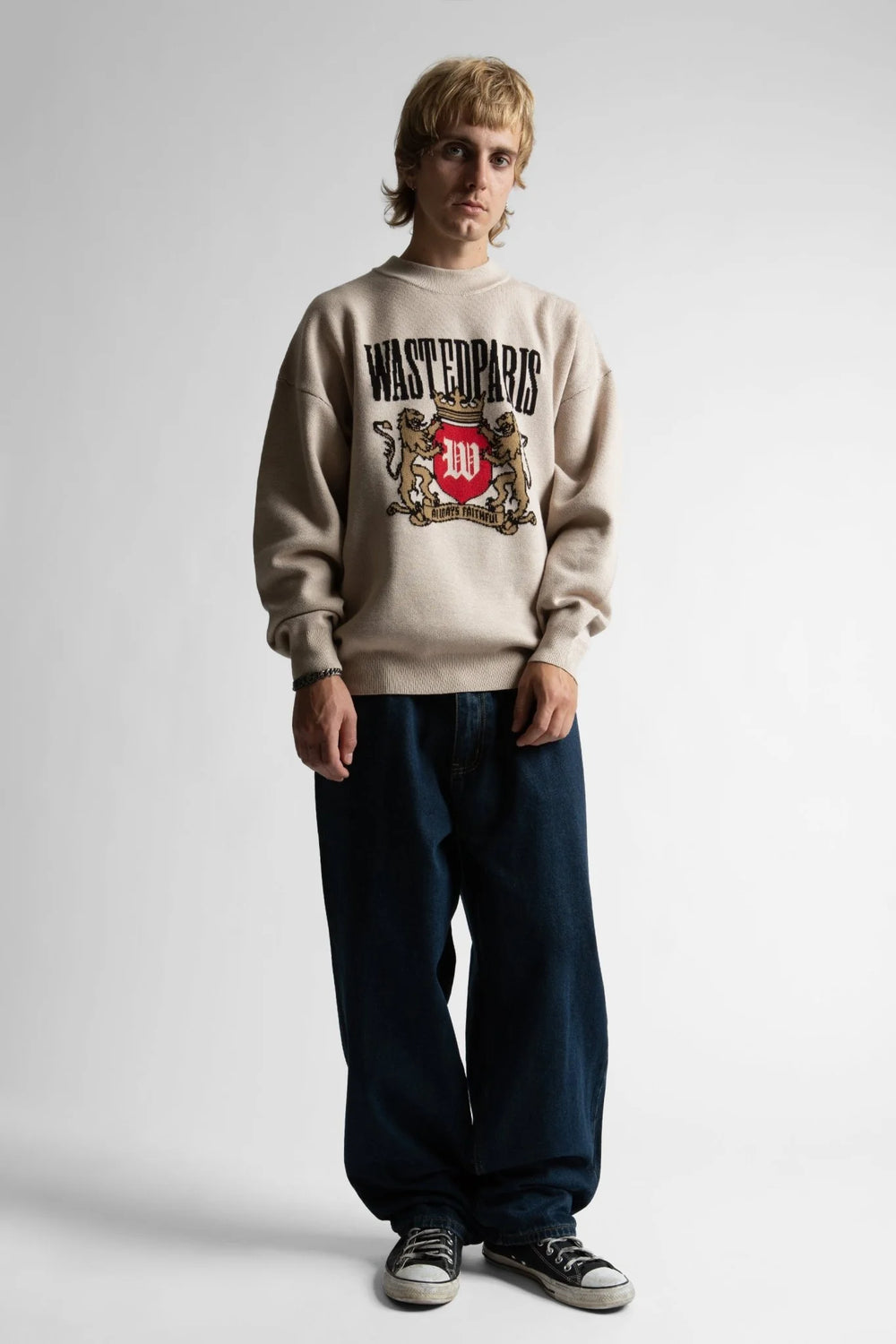 SWEATER WASTED CREST SAHARA