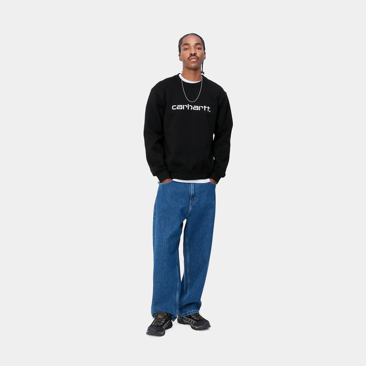 CREW CARHARTT WIP SWEAT BLACK/WHITE