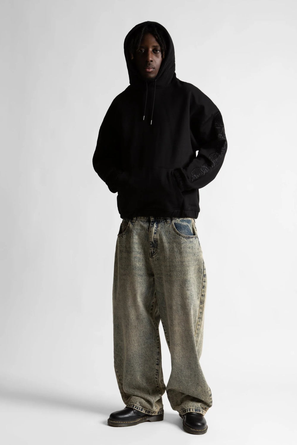 HOOD WASTED BURY BOXY BLACK