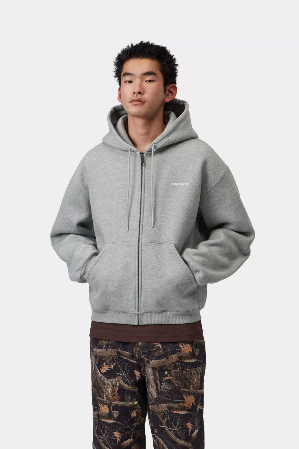HOOD ZIP CARHARTT WIP EBBERT GREY HEATHE
