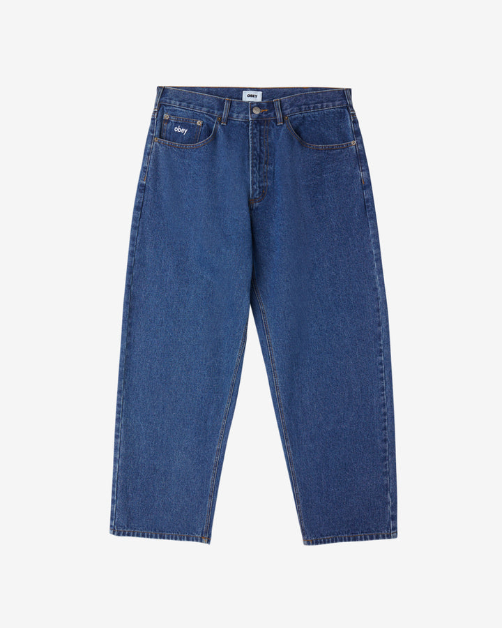 PANT OBEY BIGWIG BAGGY STONE WASH INDIGO