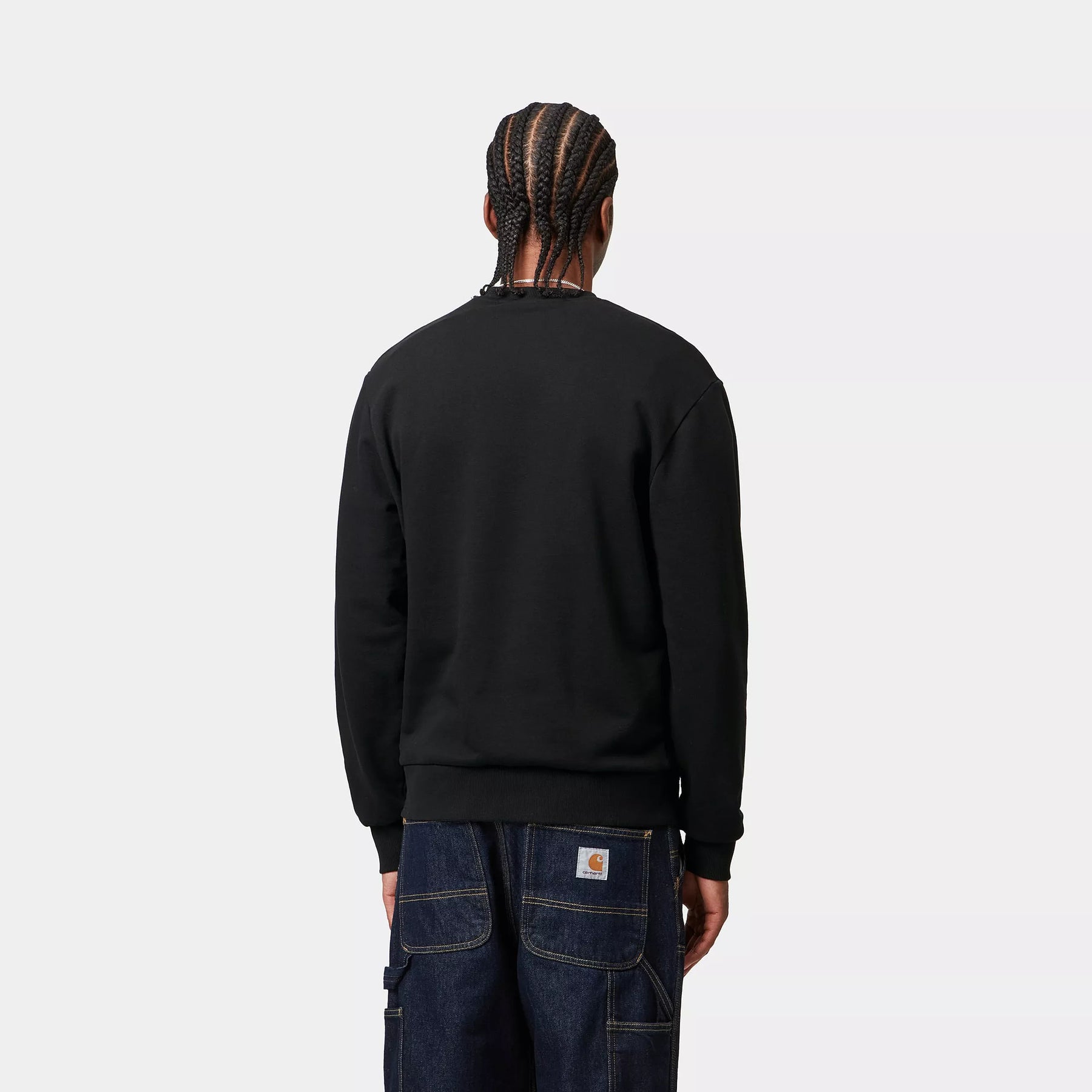 CREW CARHARTT WIP SCRIPT EMB BLACK