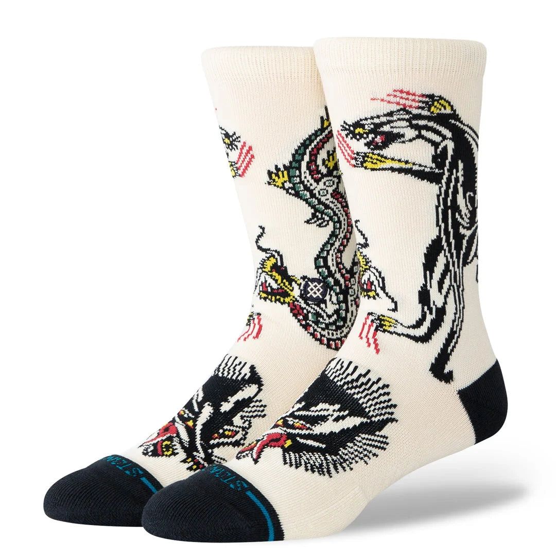 CALCETINES STANCE BATTLE CREAM