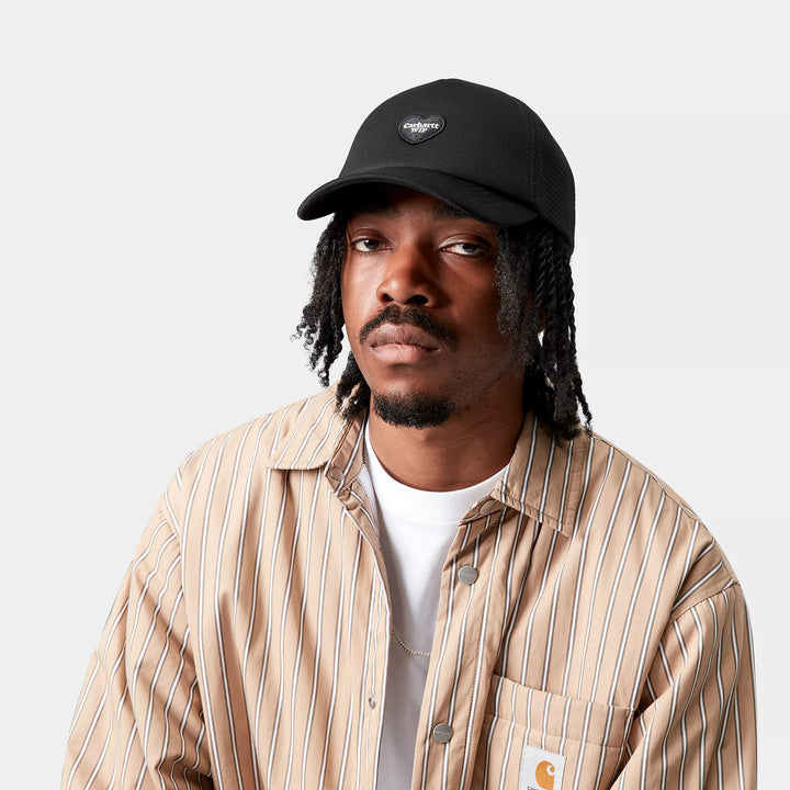 CARHARTT WIP HEART TRUCKER BLACK CAP