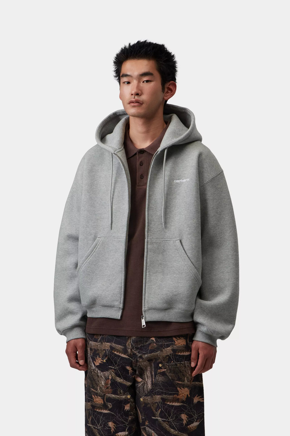 HOOD ZIP CARHARTT WIP EBBERT GREY HEATHE