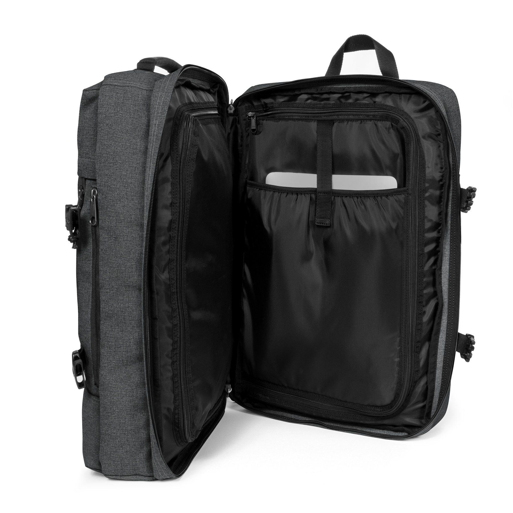 EASTPAK TRAVELPACK BLACK DENIM BACKPACK