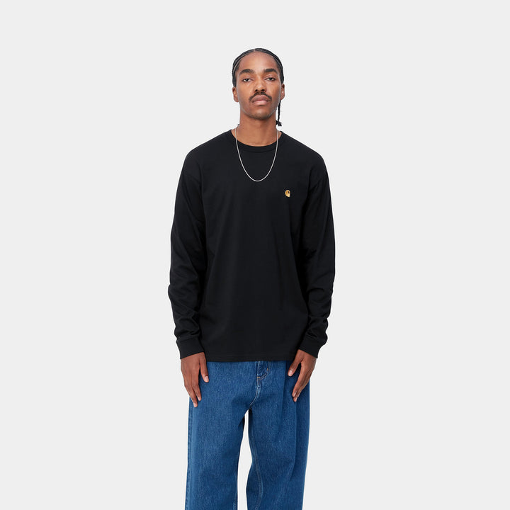 CTA CARHARTT WIP L/S CHASE BLACK/GOLD