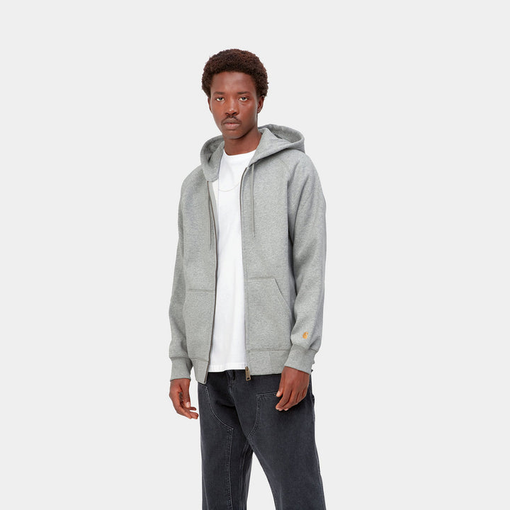 HOOD ZIP CARHARTT WIP CHASE GRAY HEATHER