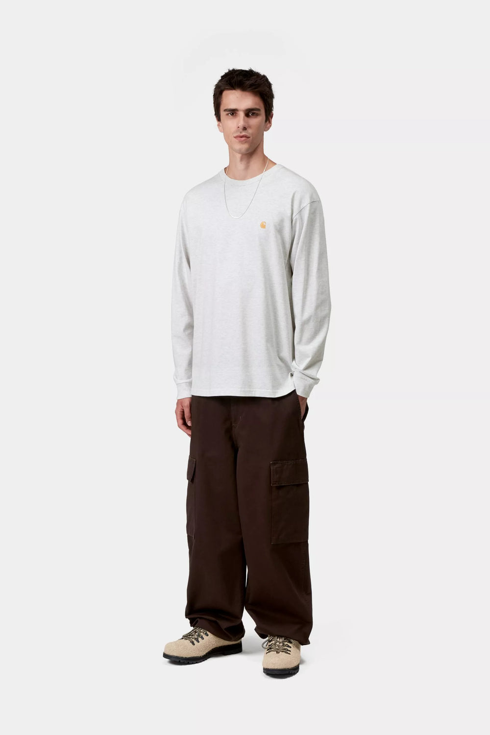 CTA CARHARTT WIP L/S CHASE ASH HEATHER