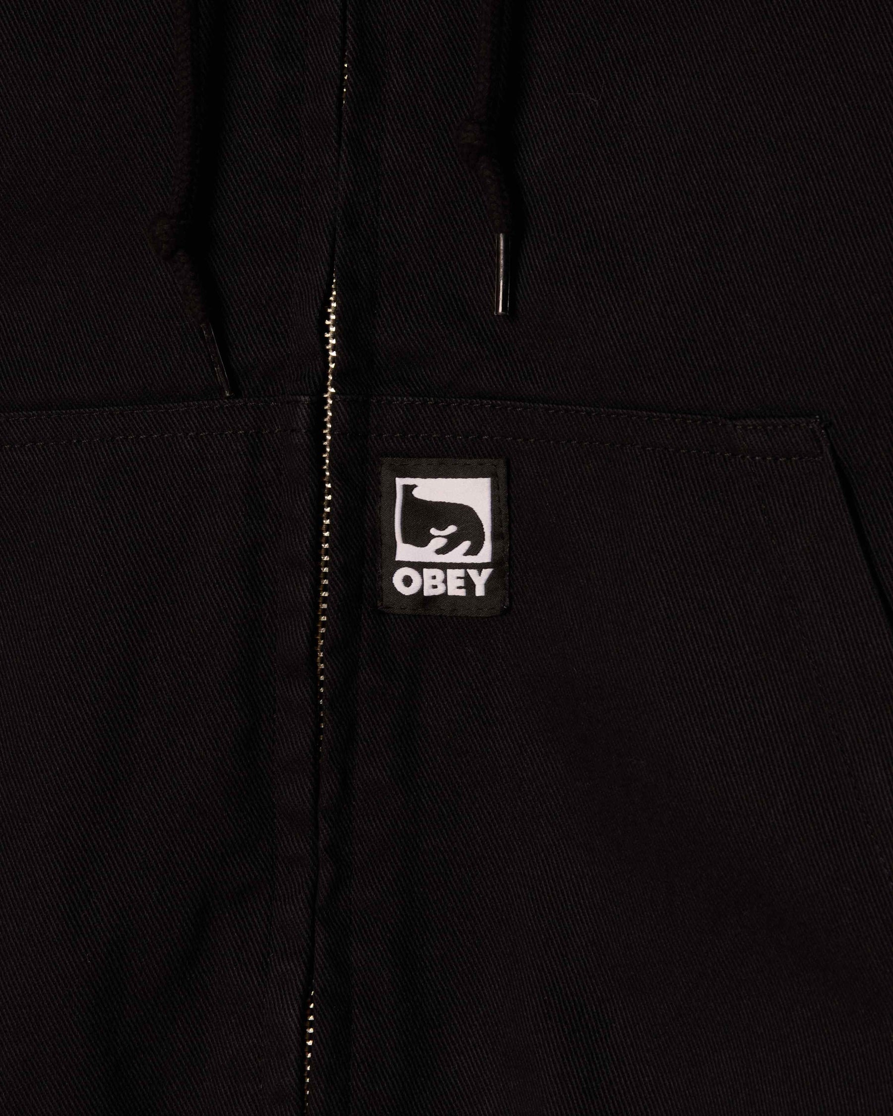 CHT OBEY GLEN ZIP UP BLACK FADED