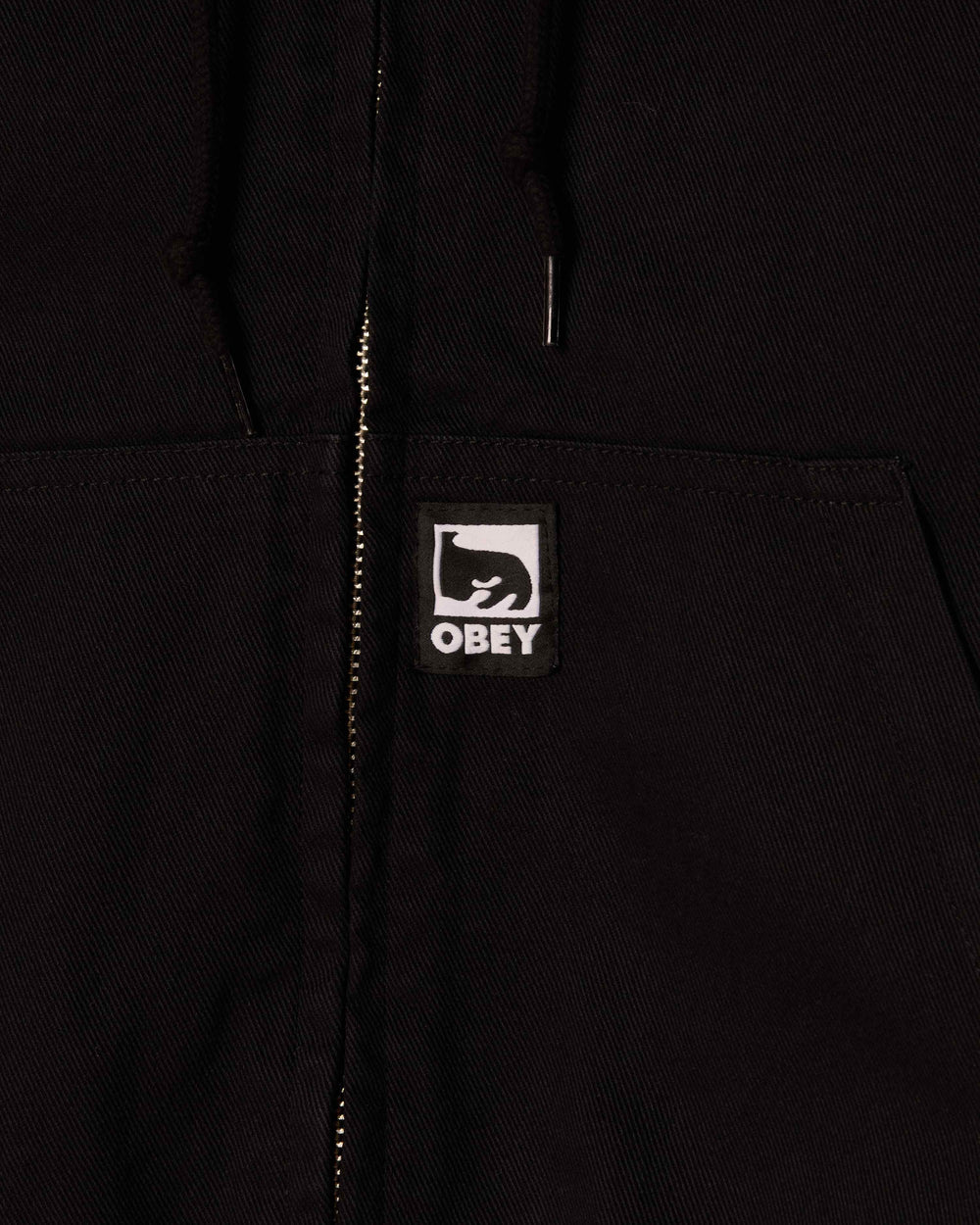 CHT OBEY GLEN ZIP UP BLACK FADED